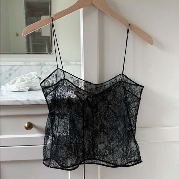 KHAITE Sheer Black Lace tank - Picture 3 of 4